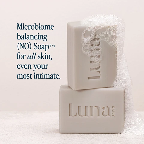 Image 1, microbiome balancing NO soap for all skin even your most intimate. image 2, blended with fresh notes of tamanu, jasmine and ylang ylang. allergen free, tested on all skin types, including intimate skin. image 3, just love it. it lathers beautifully and is so gentle, will definitely be buying again.