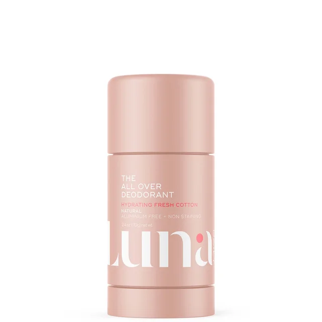 Luna Daily The All Over Deodorant Stick- Extra-strength, Natural, Non-Staining, Hydrating Soft Cotton for Dry Skin 70ml